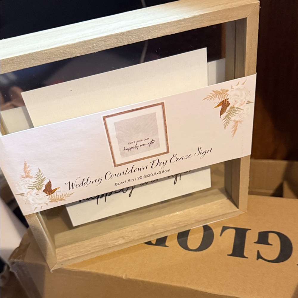 Wedding Countdown Dry Erase Sign with Natural Wood Frame